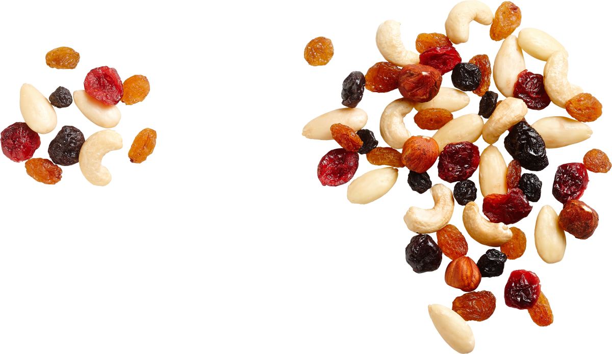 Nuss- & Trockenfrüchtemischung Cashew, Mandel, Sultanine, Cranberry, Kirsche, Blaubeere & Haselnuss, 150 g