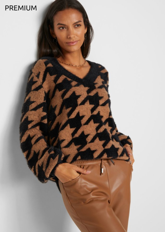 Jaquard-Pullover mit Woll-Anteil