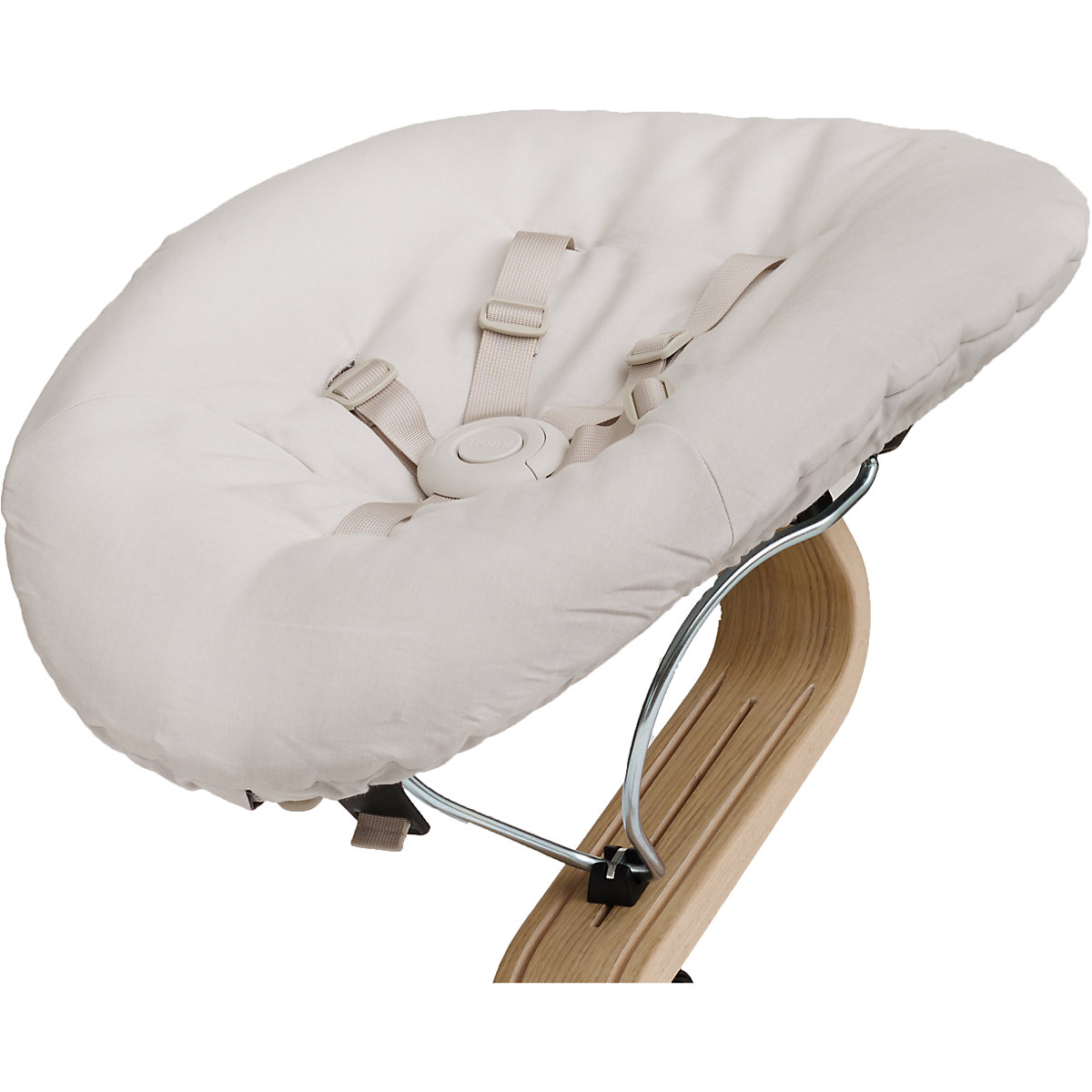 Nomi Baby white mit Matratze pale blue/sand
