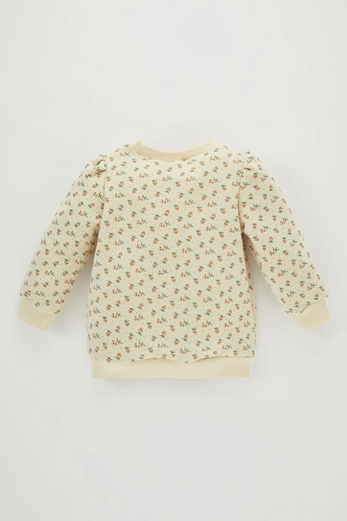 DeFacto  Dickes Sweatshirt mit Rundhalsausschnitt und Blumenmuster für Babys und Mädchen