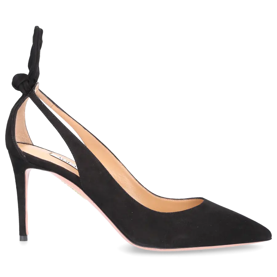 Aquazzura - Pumps BOW TIE 85 Veloursleder - schwarz