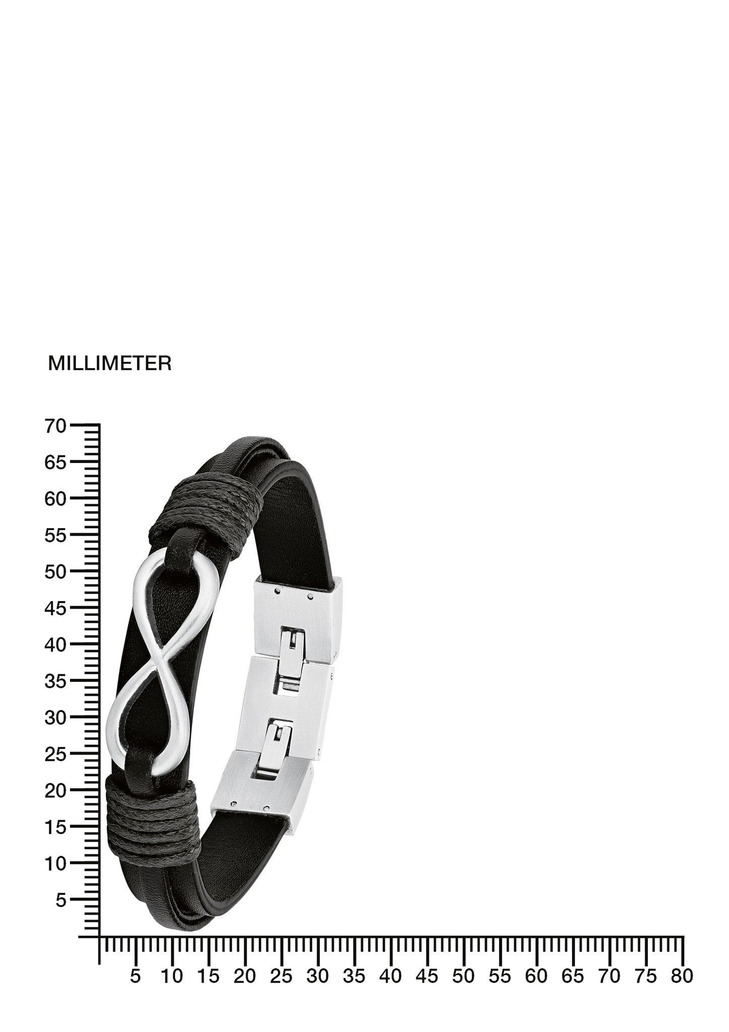 Armband aus Leder und Edelstahl  272.908.6412.4280-99B0
