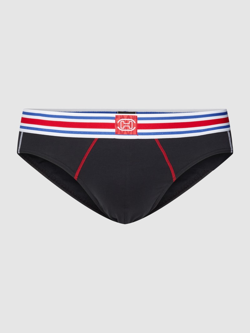Slip mit Kontraststreifen Modell 'TIE BREAK' in schwarz