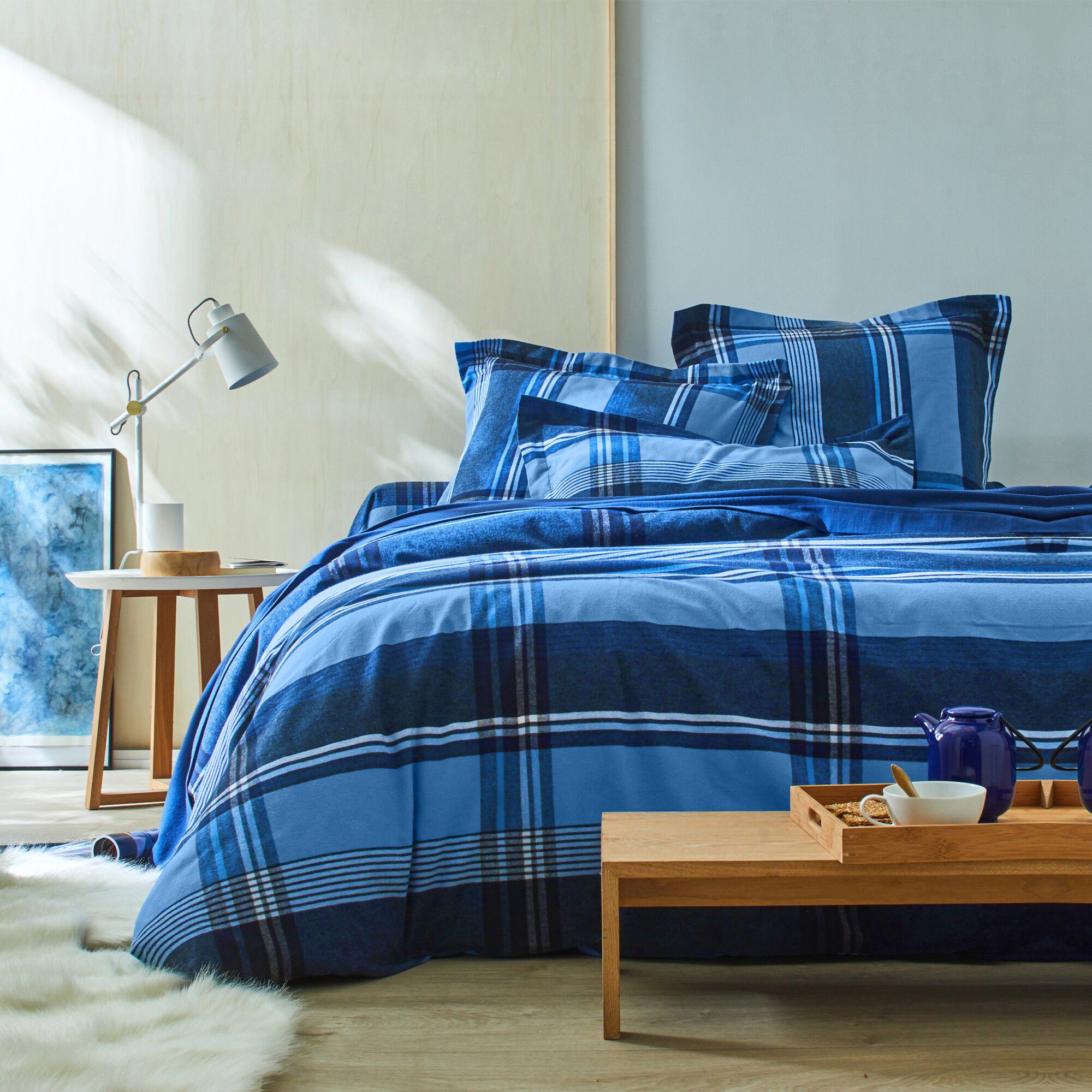Linge de lit Scott flanelle tissé teint