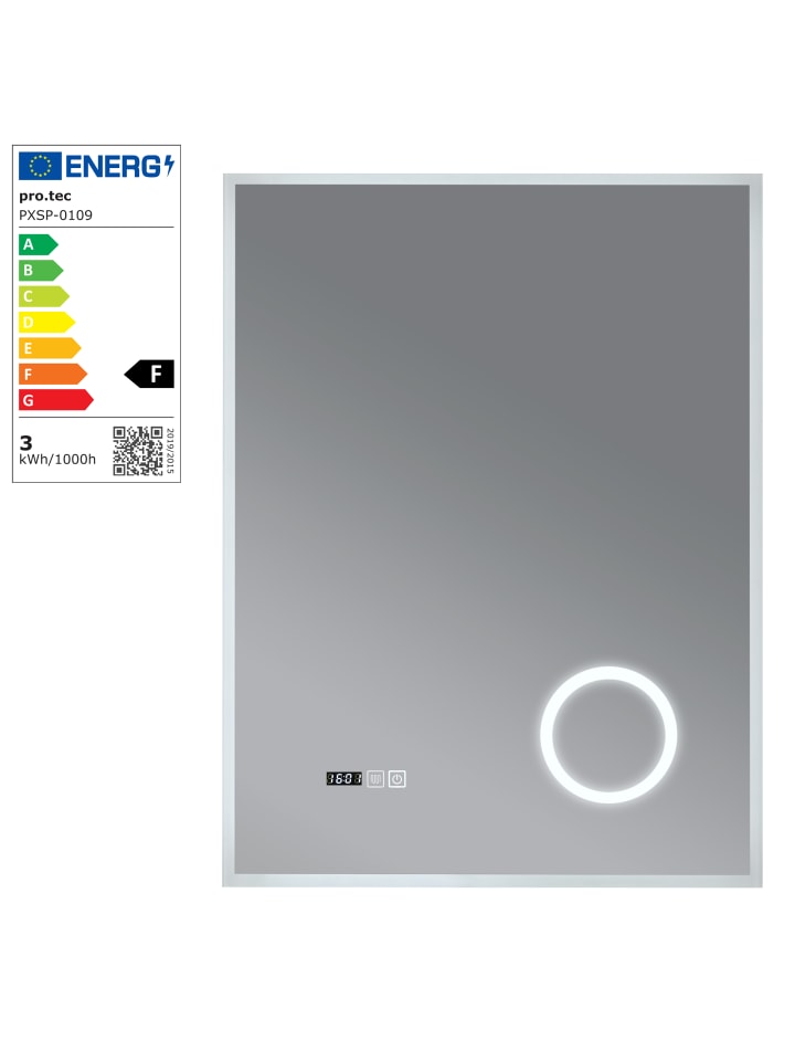 pro.tec LED-Badezimmerspiegel Lizzano in Weiß (H)70cm (B)50cm günstig kaufen onesize