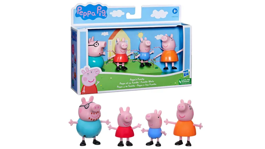 Hasbro - Peppa Pig Peppa’s Adventures Familienfiguren 4er-Pack, sortiert, 1 Stück