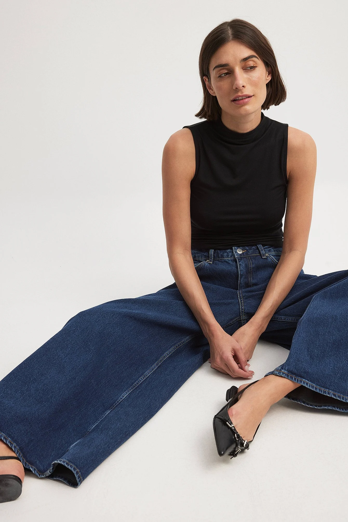 Jeans mit sehr weiten Beinen