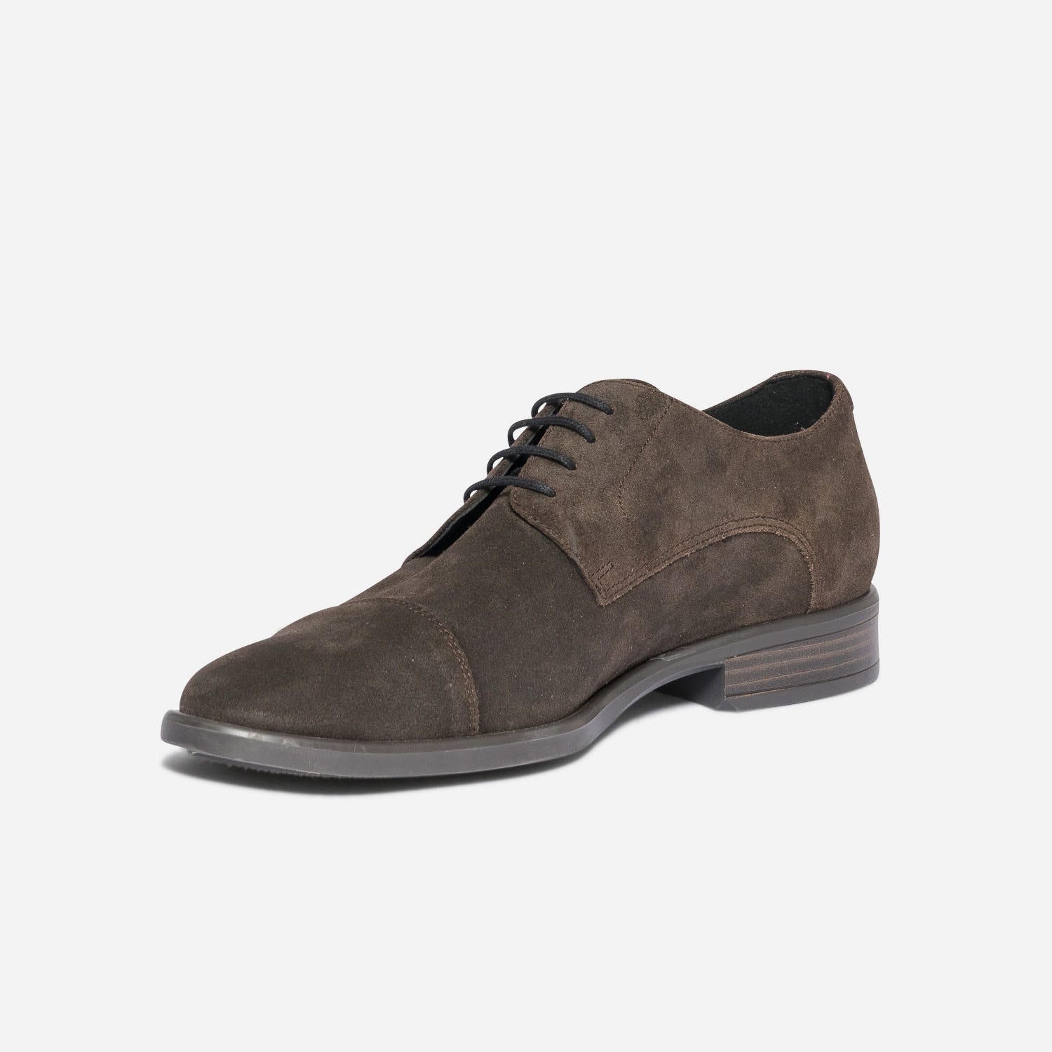 Derby ERAM FLEX marron en cuir velours