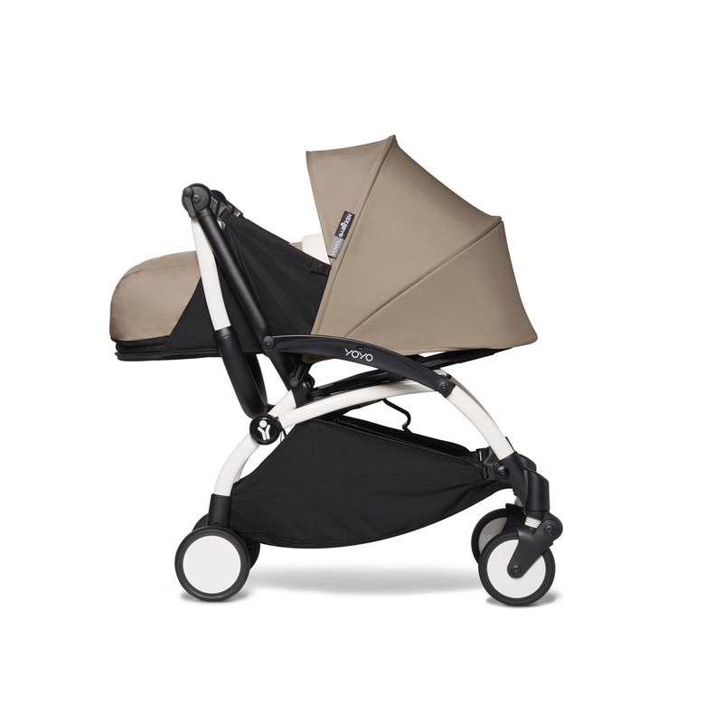 Poussette Yoyo2 châssis blanc et assise 0+ taupe Babyzen
