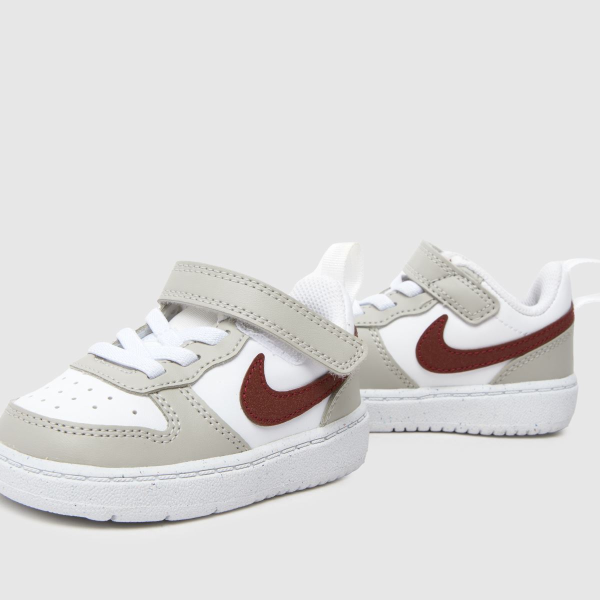 Nike vita & grå Court Borough Low Recraft flickor småbarnsskor
