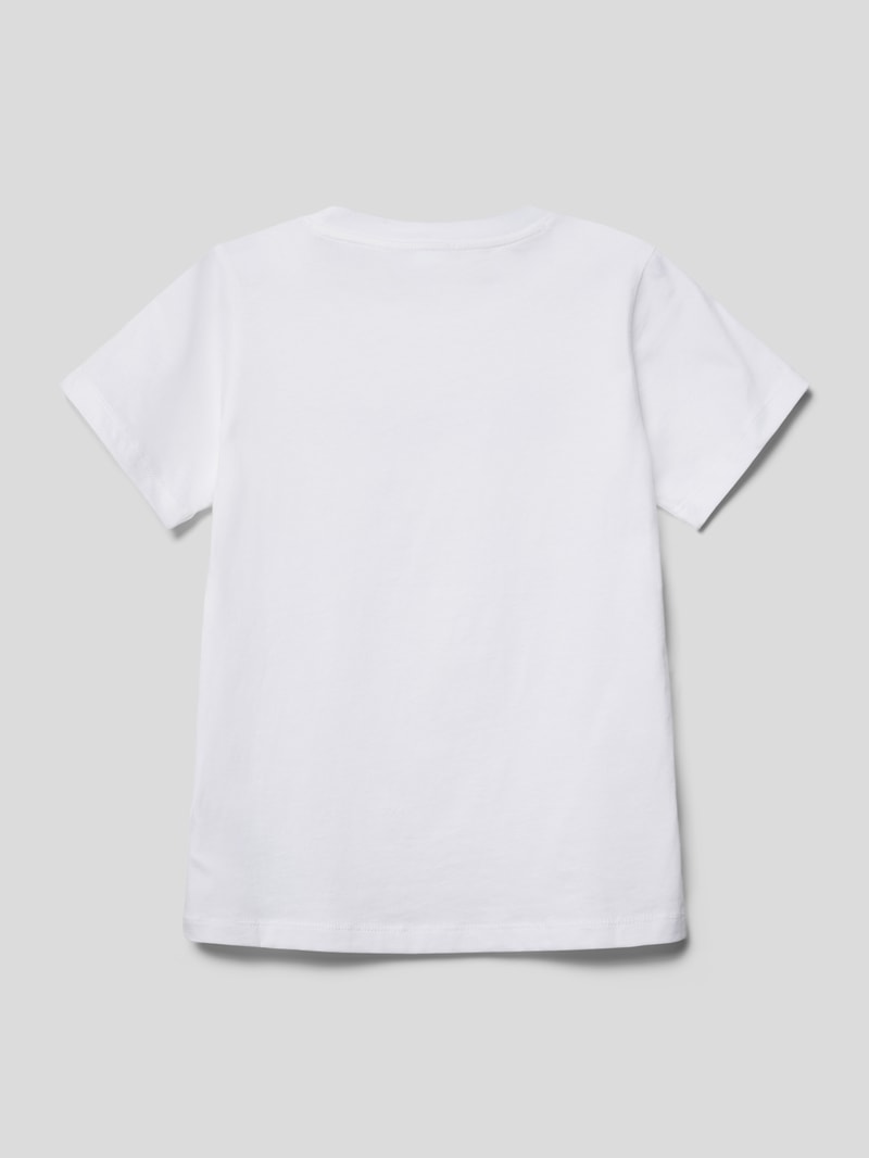 T-Shirt mit Label-Print in weiß