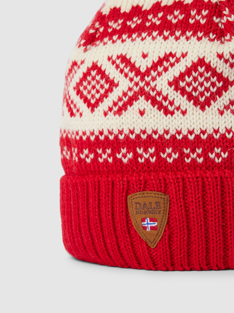 Beanie mit Allover-Muster Modell 'CORTINA' in rot