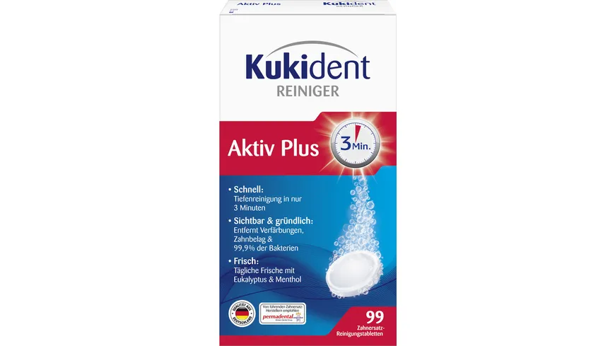 Kukident Reiniger Aktiv Plus Zahnersatz-Reinigungstabletten