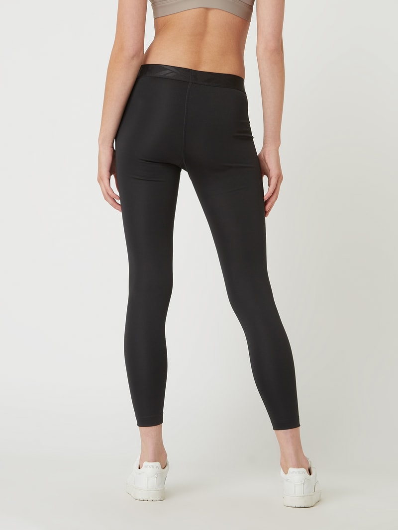 Sportleggings mit Logo-Bund in schwarz