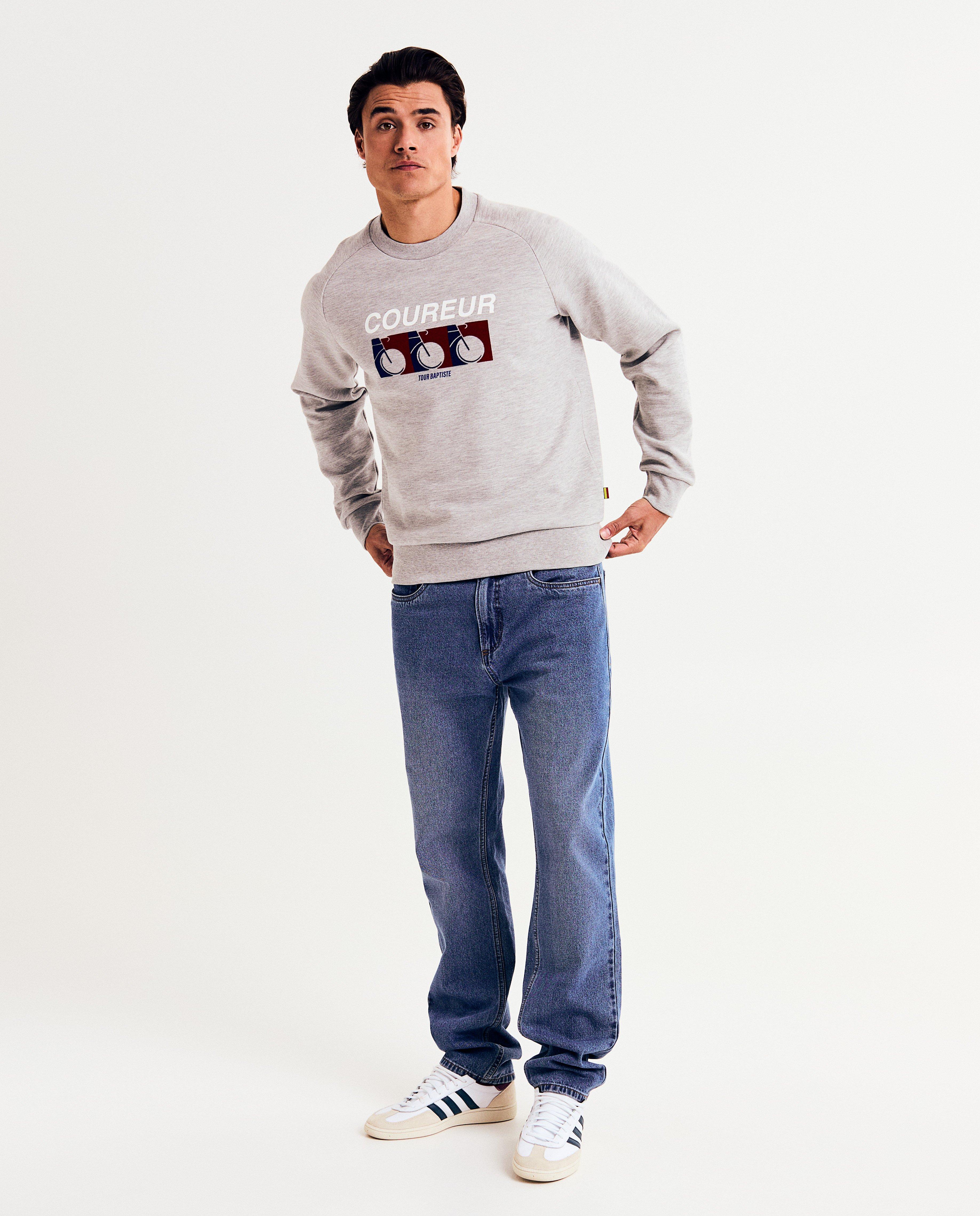 Pulover Baptiste cu imprimeu în relief, unisex, XS-XXL gri