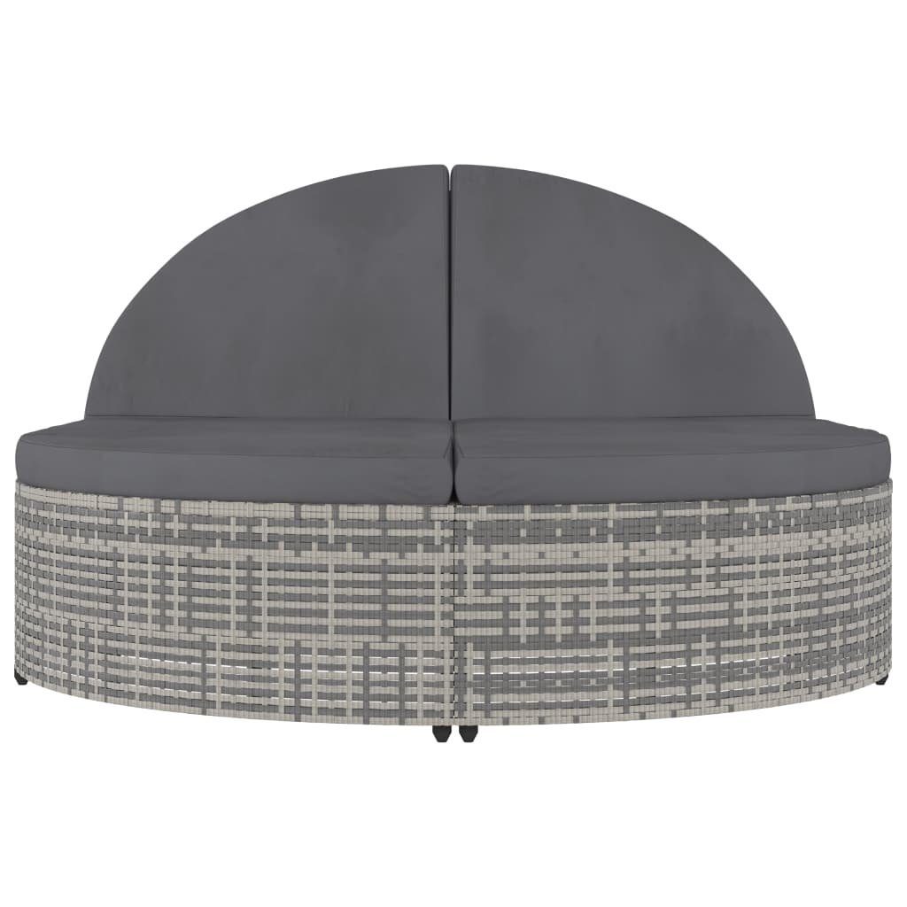 Merax Loungebett, 2 Teile, aus Polyrattan, Gartenliege, Sonnenlige inkl. Auflage, verstellbare Rücklehne