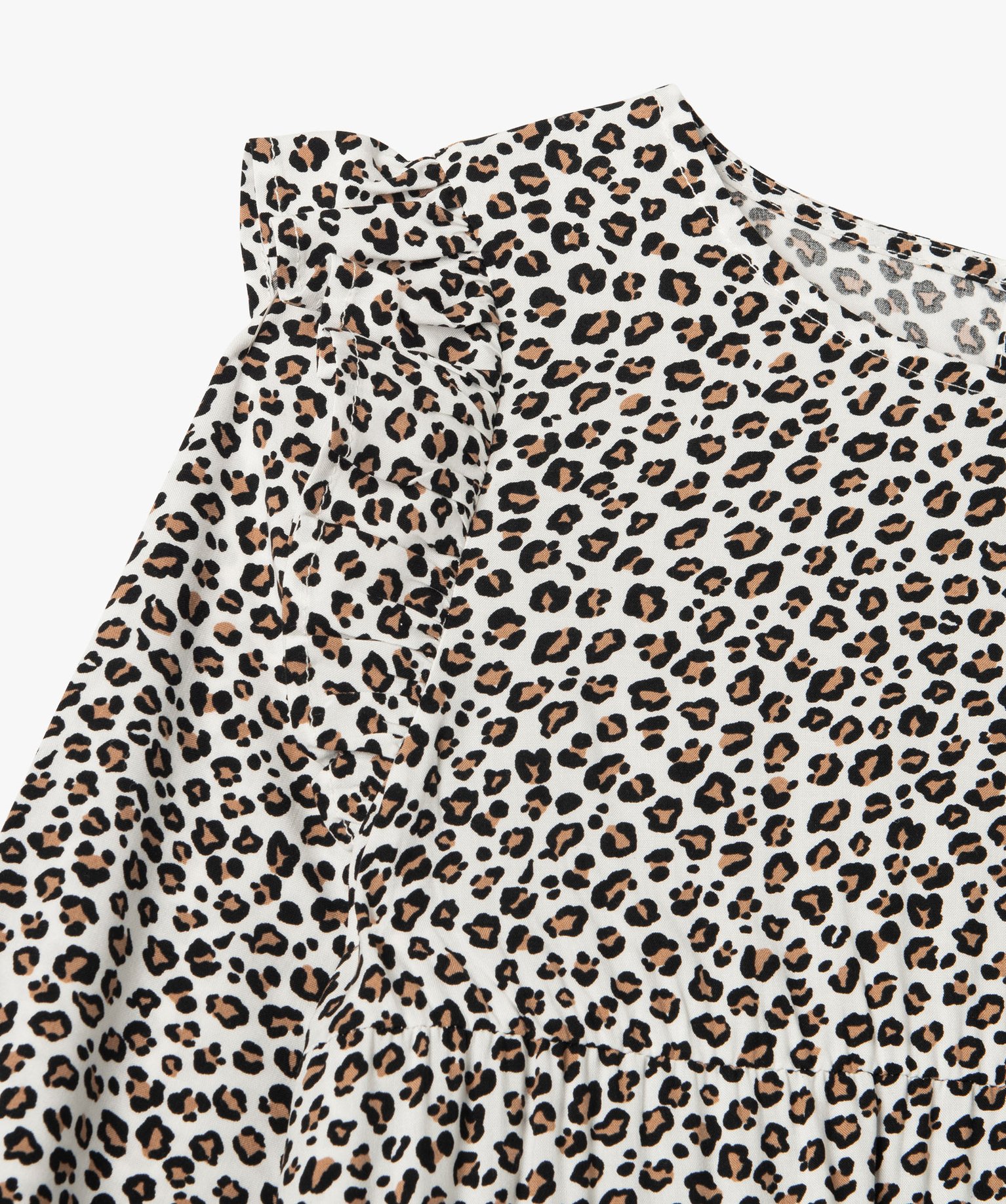 Chemise fille à manches longues avec volants sur les épaules ecru | GEMO