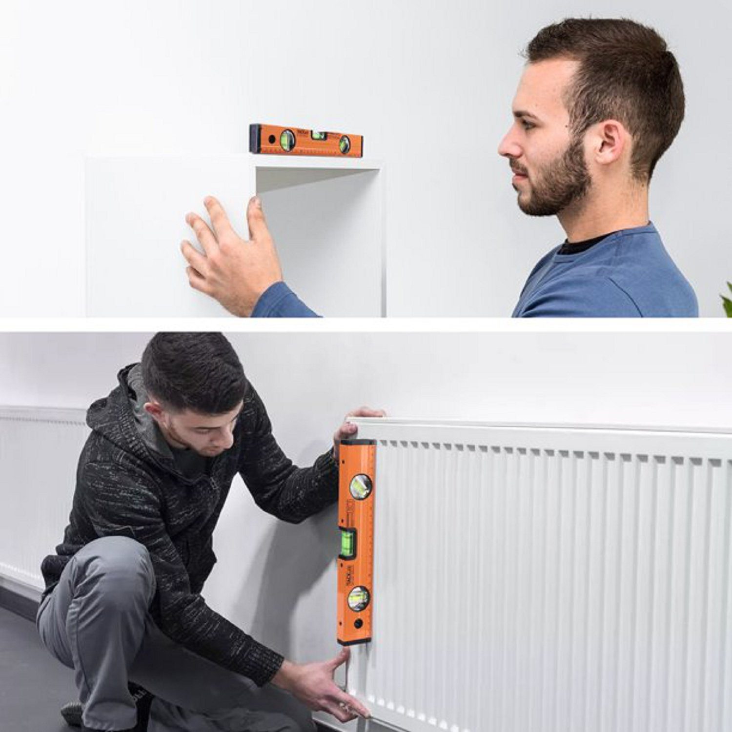 TACKLIFE Wasserwaage, 300mm Röhrenlibelle mit 3 Messwegen und Magneten