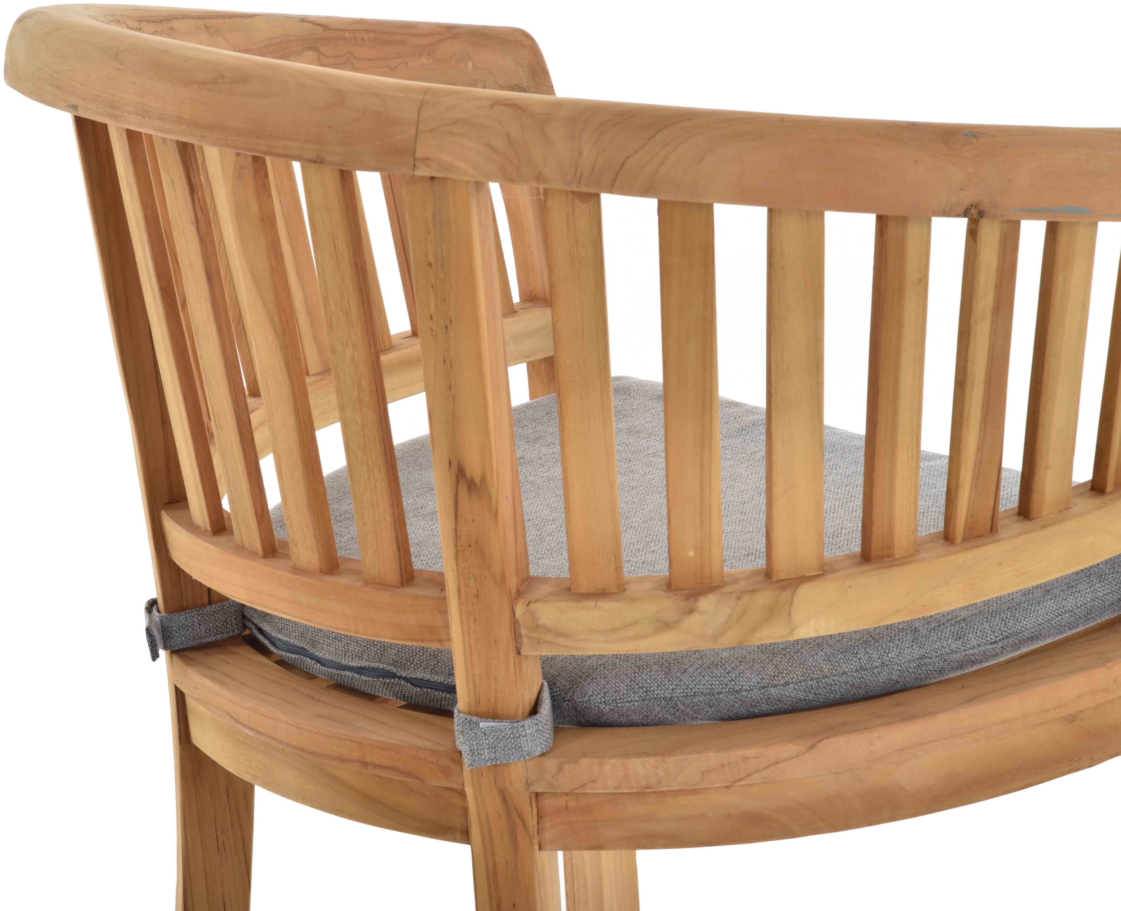 Krines Home Esszimmerstuhl 2er Set Teakstuhl Holz Teak Stuhl Esszimmerstuhl mit Lehne mit Polster (2er-Set, 2 St), Sessel mit Armlehne, Massiv (Planta)