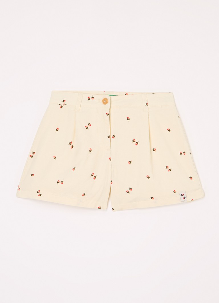 Pantaloni scurți largi din catifea reiată Benetton
