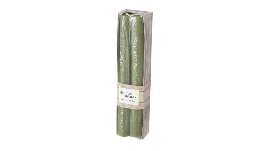Boltze Stabkerze Melia 20cm 4er Pack Grün