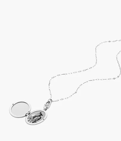 Fossil Kette Heritage Locket Collection Edelstahl