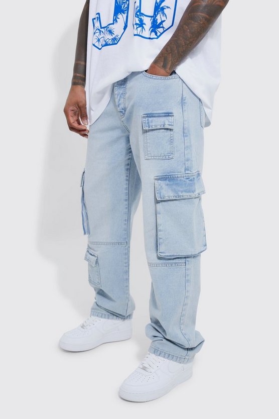 Lockere Cargo-Jeans
