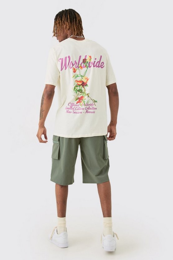 Tall lockere elastische Stretch Cargo-Shorts
