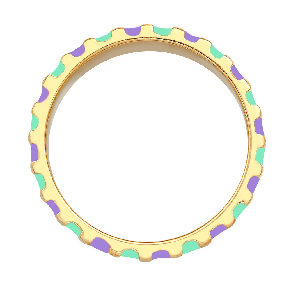 Elli Elli Bague Femmes Bande Rainures avec Émail Jaune et Orange en Argent Sterling 92 Bague