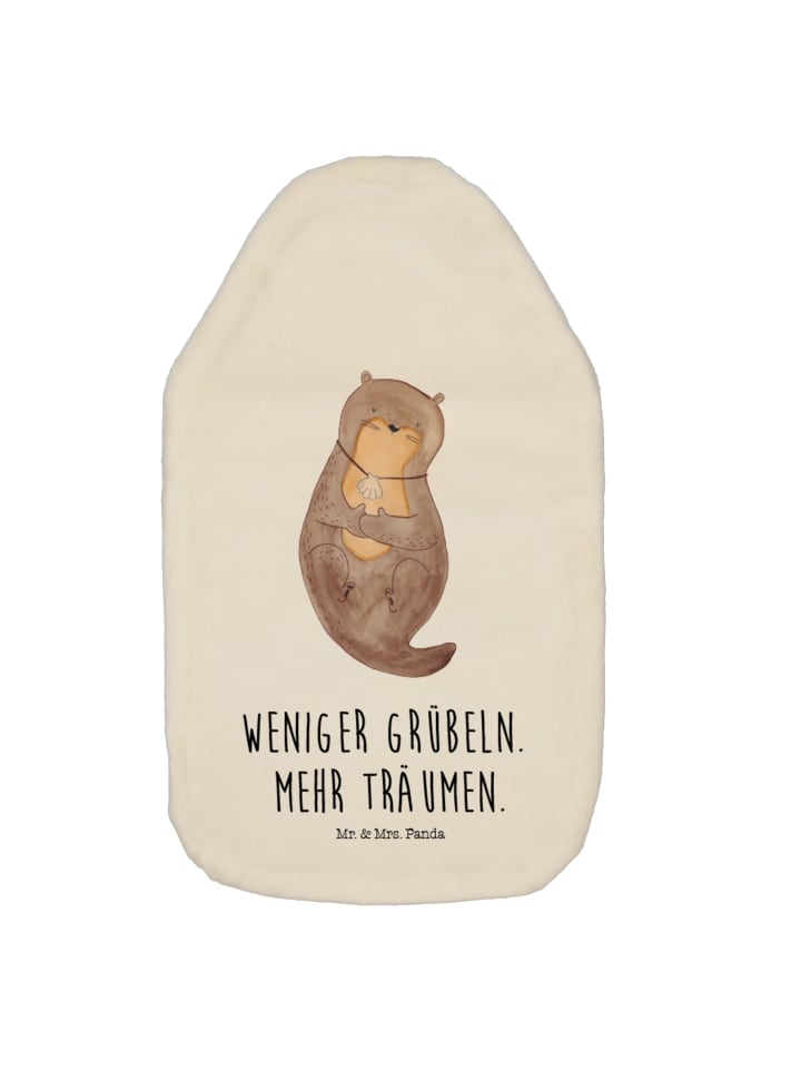Mr. & Mrs. Panda Wärmflasche Otter Muschel mit Spruch in Weiß günstig kaufen onesize