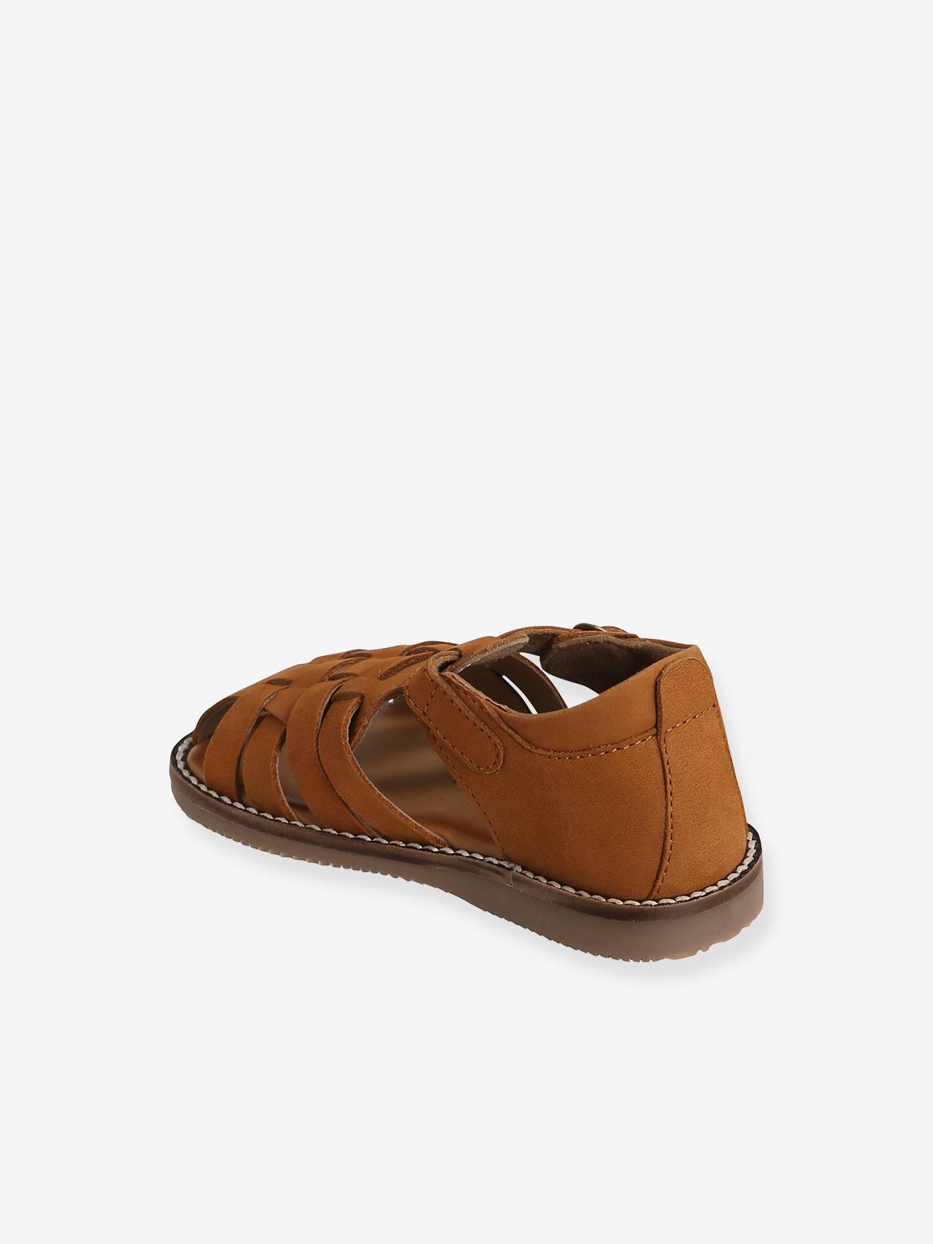 Sandales en cuir bébé mixte bout fermé bleu marocain