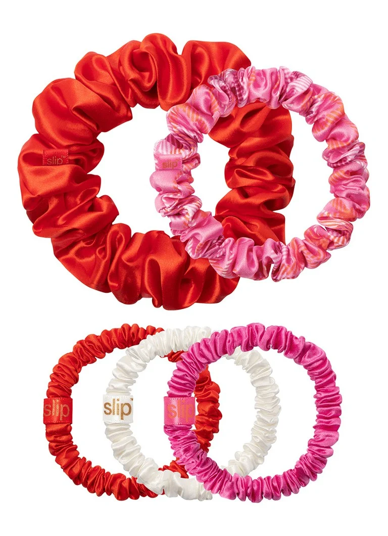 Set di elastici per capelli assortiti in pura seta - Edizione limitata, set di 5 elastici per capelli in seta