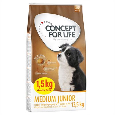12 + 1,5 kg gratis! 13,5 kg Concept for Life für Hunde im Bonusbag