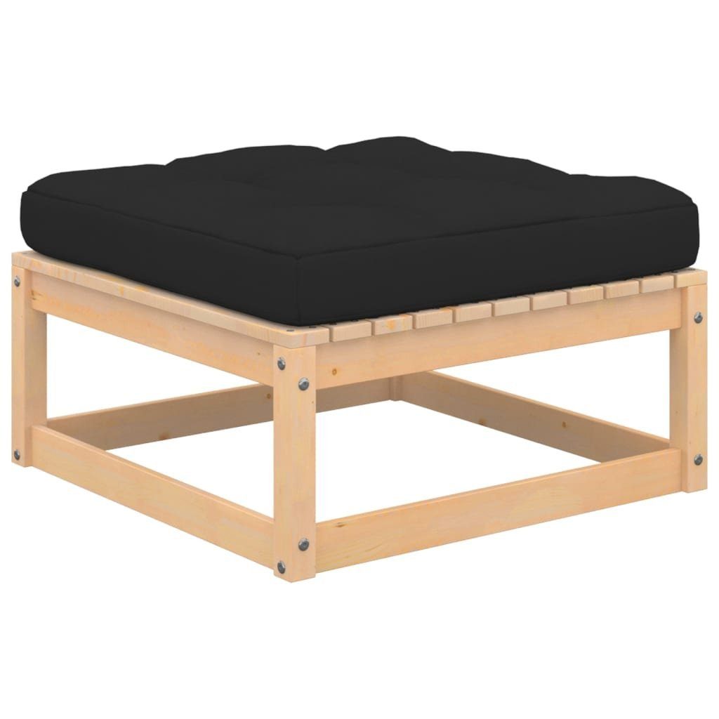 vidaXL Loungesofa Garten-Fußhocker mit Kissen 2 Stk. Massivholz Kiefer, 1 Teile