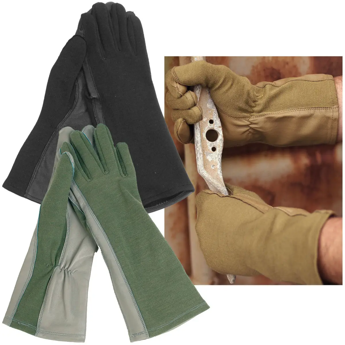 US Pilotenhandschuhe Nomex oliv