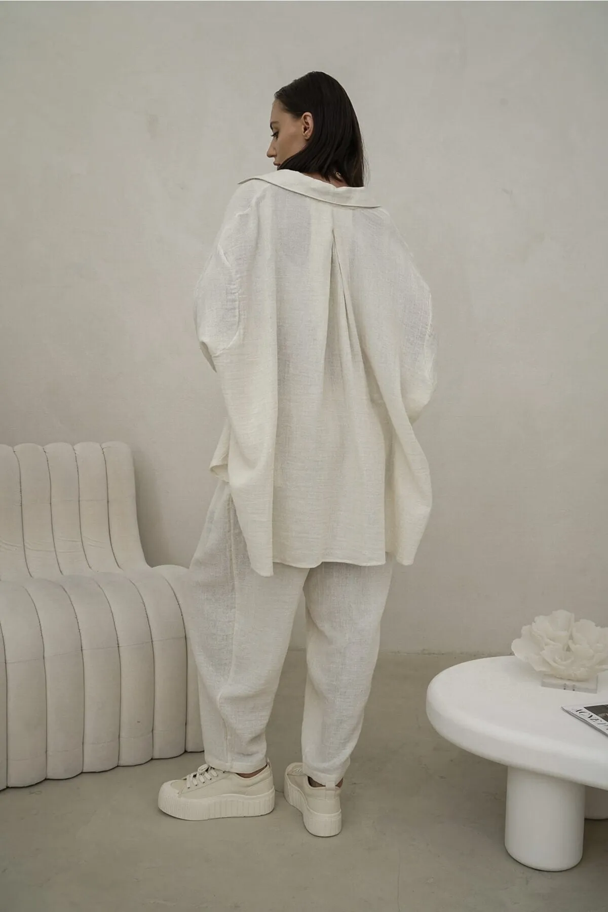 BOHEMAİ  Ramila Hellbeiges Musselin-Set