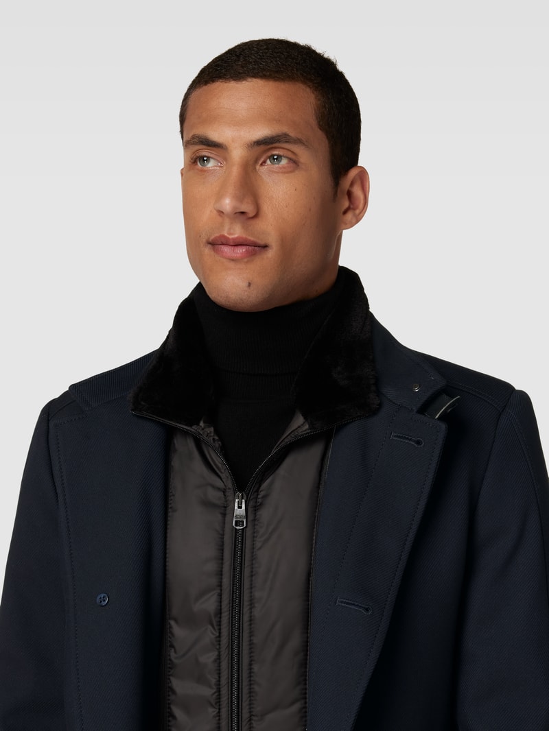 Kurzmantel im Double-Layer-Look Modell 'Arsenal' in marineblau