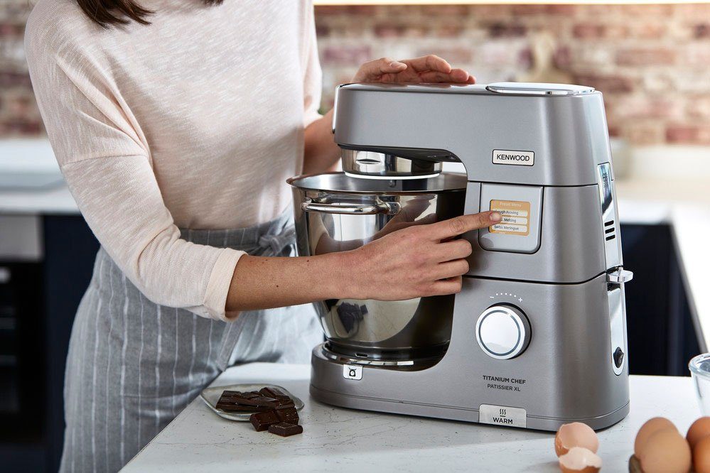 KENWOOD Küchenmaschine Titanium Chef Patissier XL KWL90.594SI, 1400 W, 7 l Schüssel, Wärmefunktion, zusätzliche 5 l Schüssel, inkl. umfangreiches Zubehör