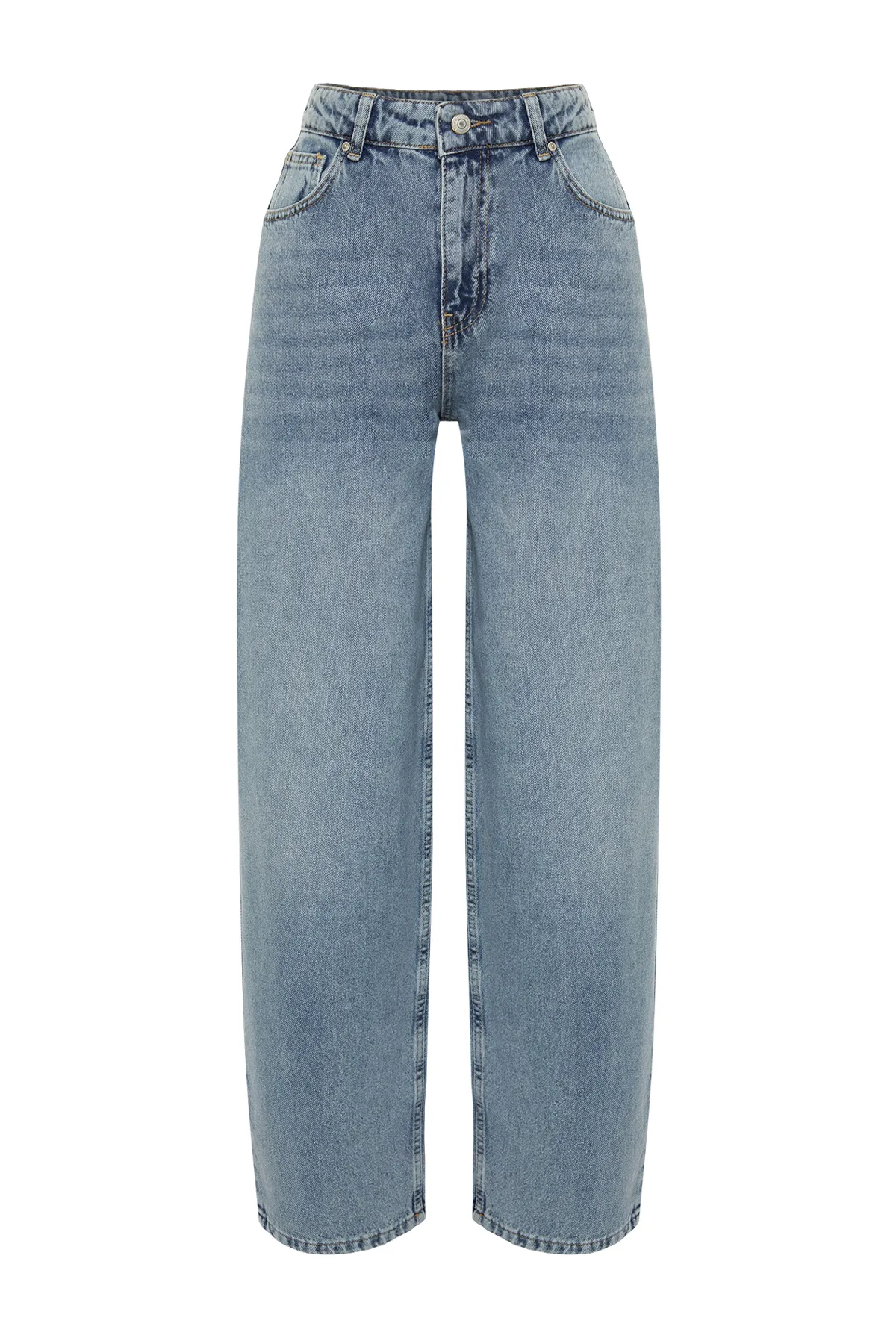 Trendyol Collection  Blaue Skater-Jeans mit niedriger Taille TWOSS24JE00038