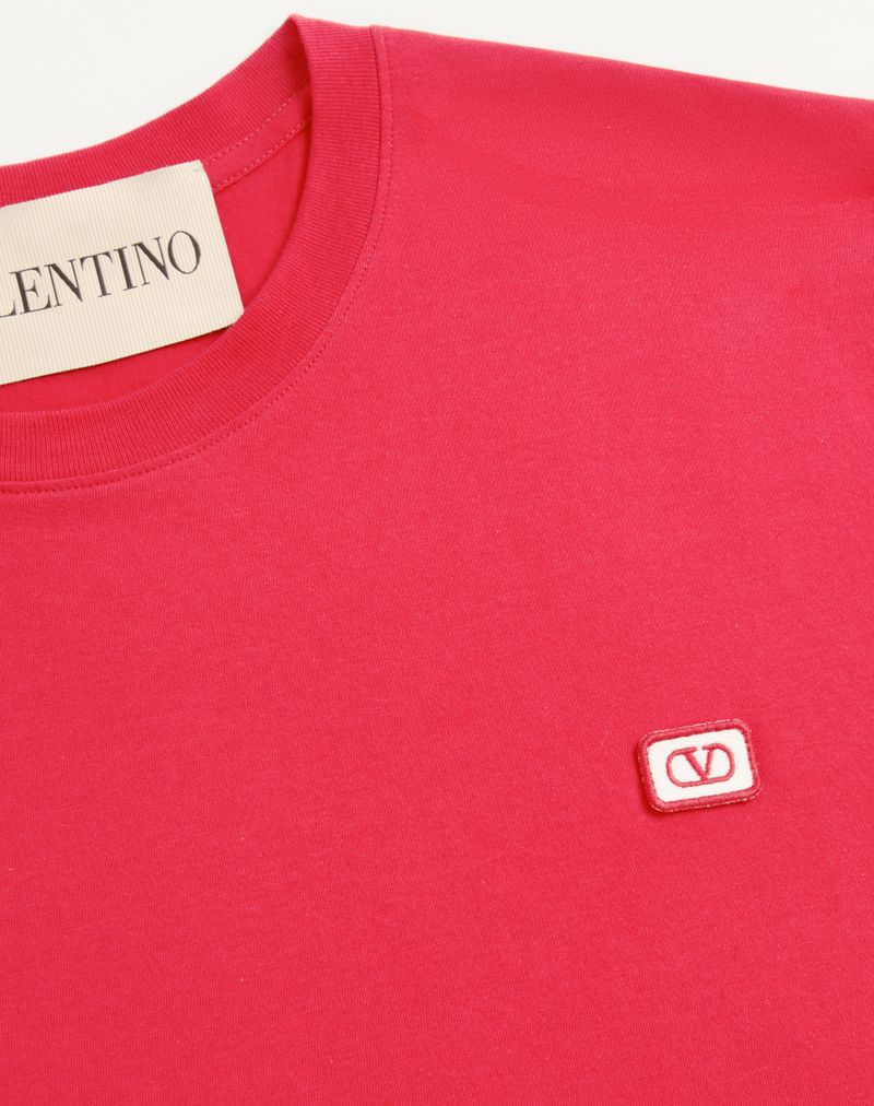 T-shirt en coton avec écusson logo V