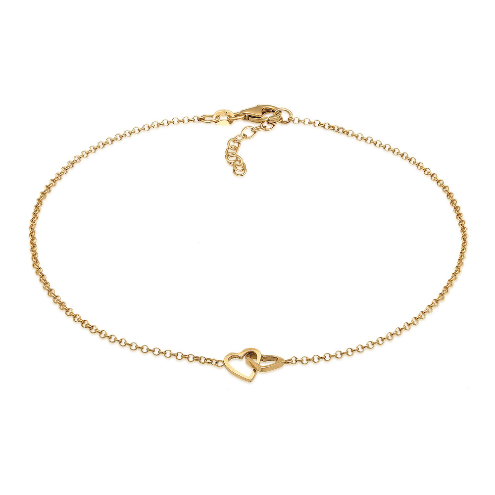 Elli Elli Bracelet de Cheville Coeur Bracelet Femme - (925/1000) Argent Bijoux