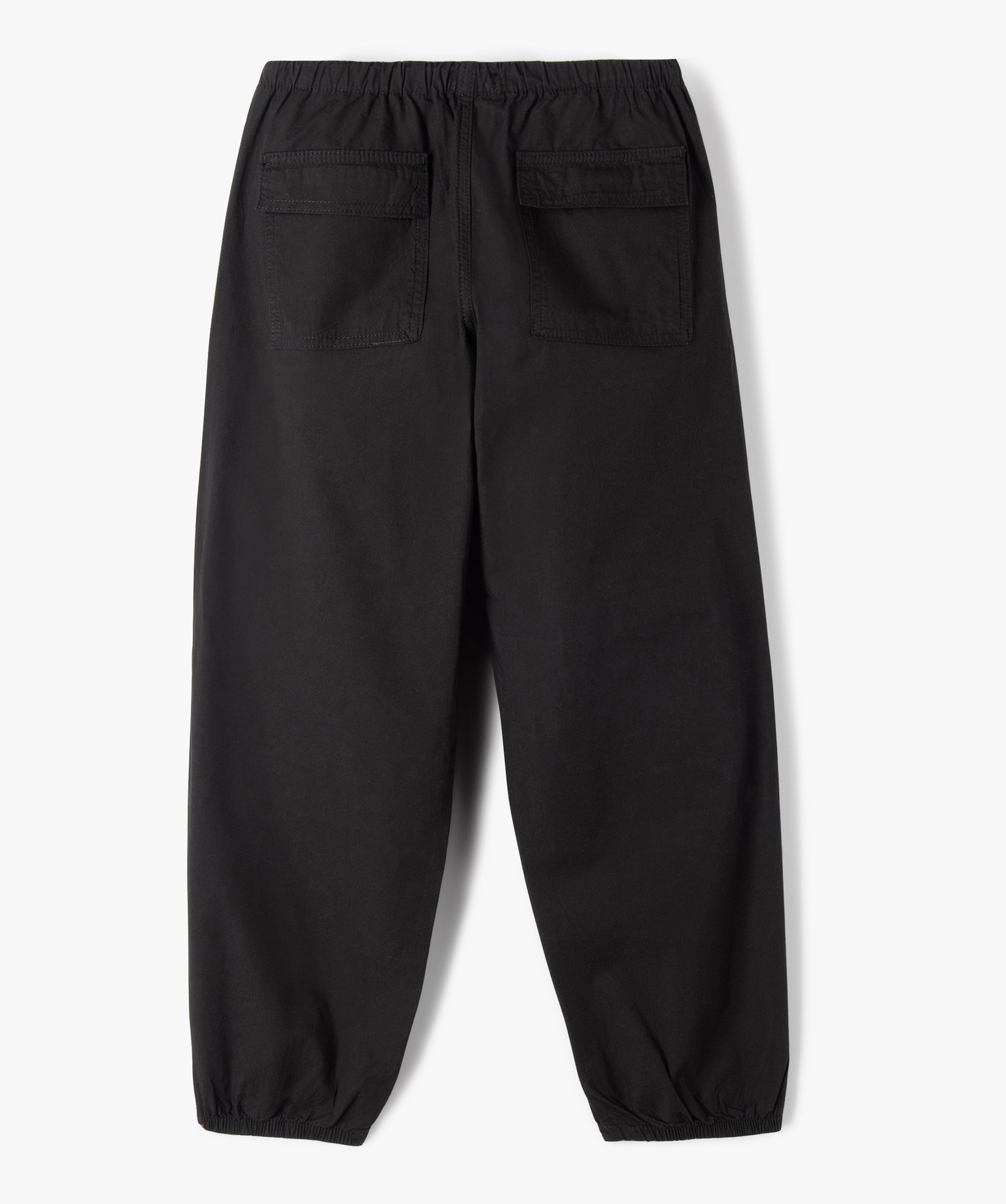 Pantalon parachute fille coupe large resserré aux chevilles noir | GEMO
