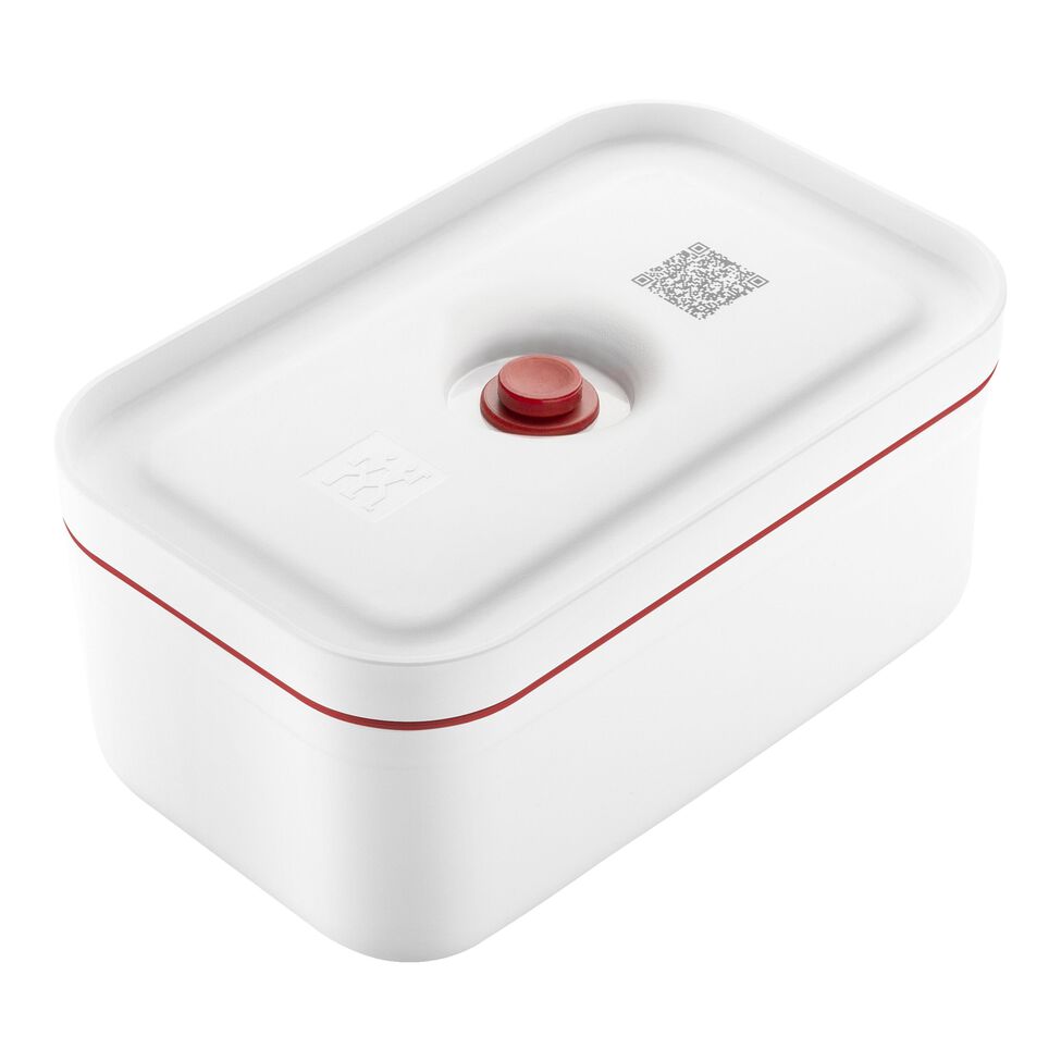 Vakuum Lunchbox M, Kunststoff, Weiß-Rot