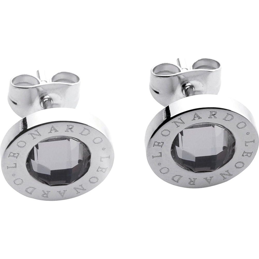Leonardo Boucles d'oreilles à fermoir à poussette Acier inoxydable, Verre Boucles d'oreilles