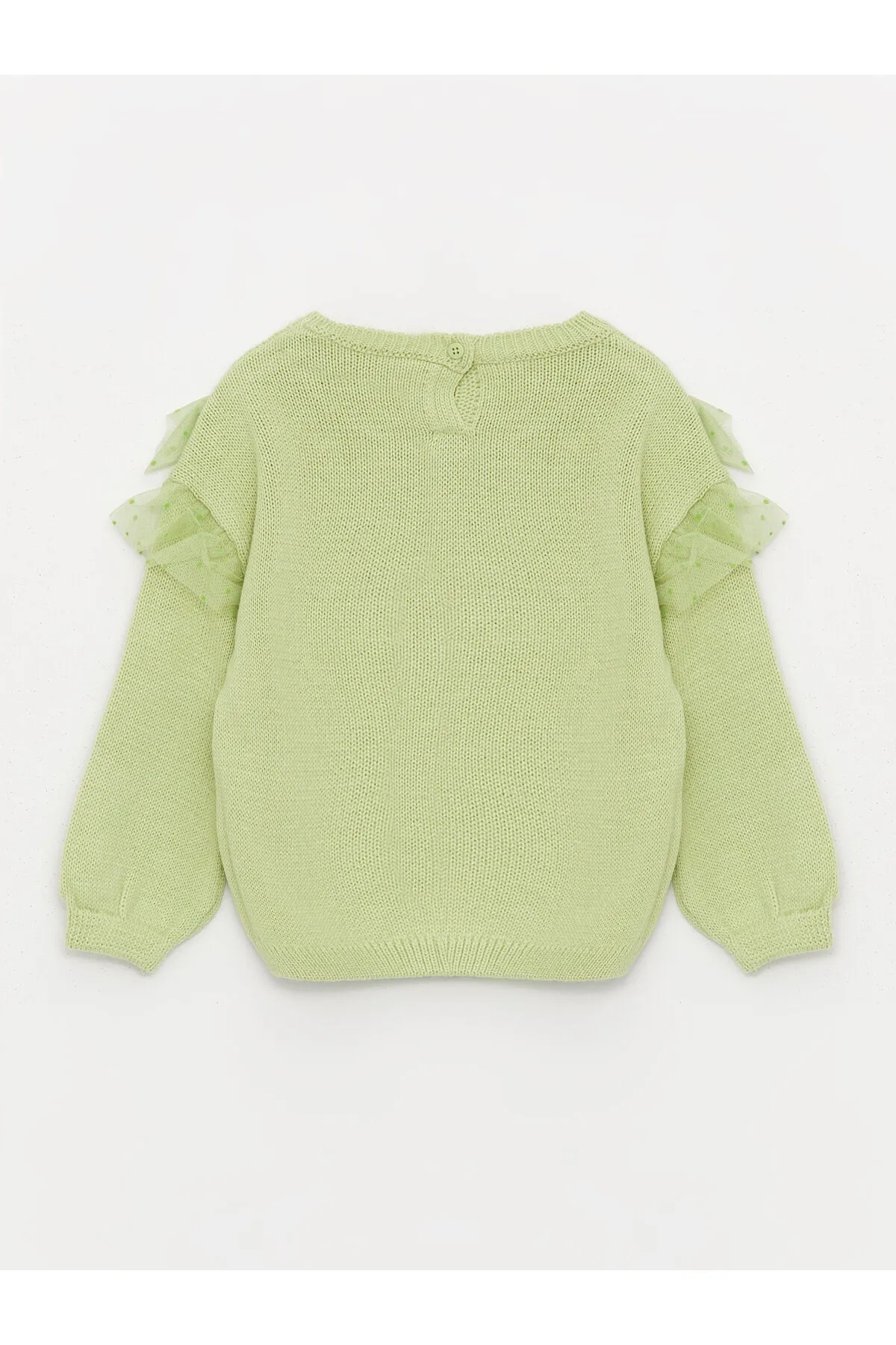 LC Waikiki  Langarm-Rüschenpullover mit Rundhalsausschnitt und detailliertem Strickpullover für Babys