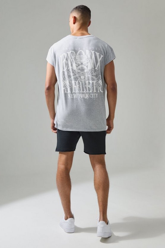 Man Active Oversize T-Shirt mit Bronx Barbell Print