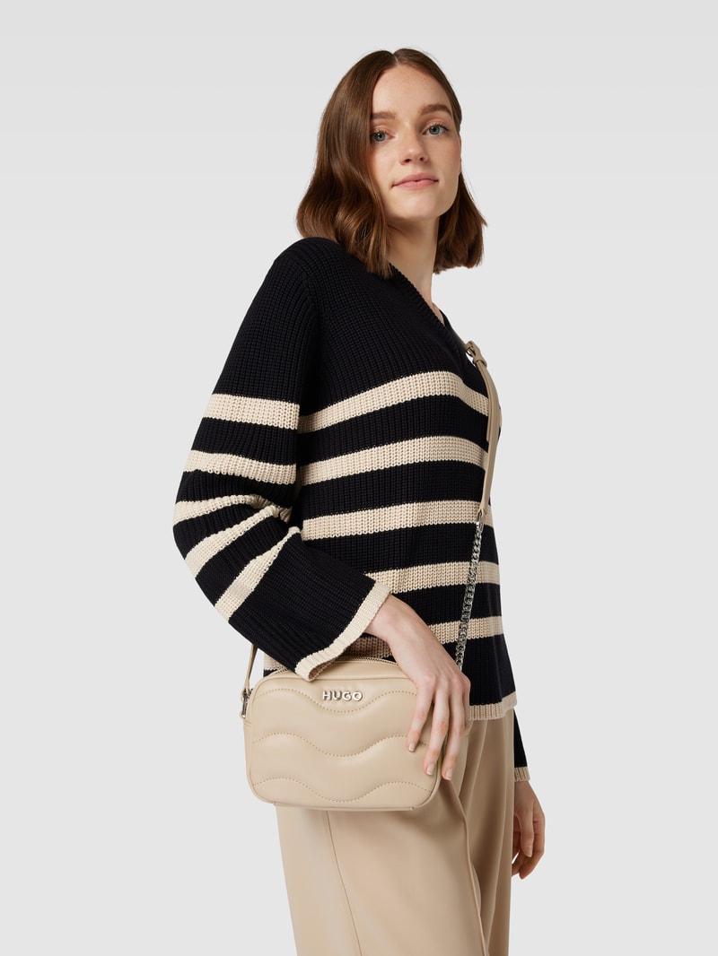 Handtasche mit Steppnähten Modell 'Lizzie' in sand