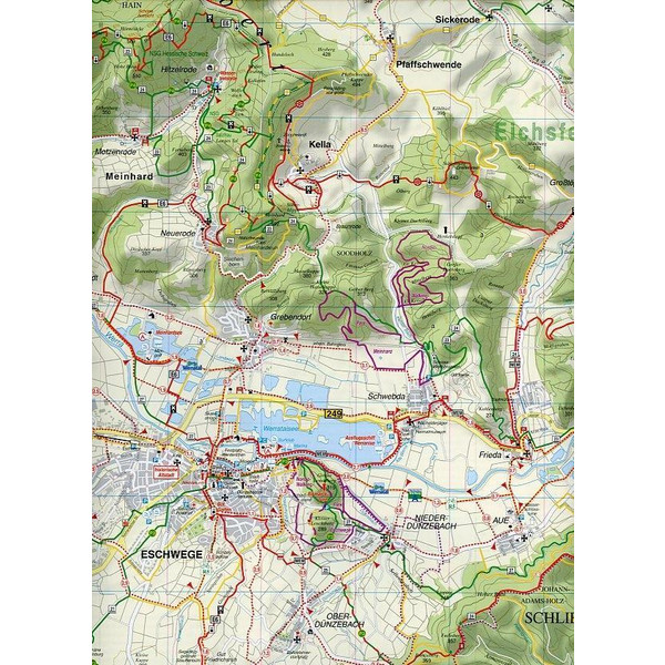 Radwander- und Wanderkarte Unteres Werratal, Eschwege, Wanfried, Hoher Meißner und Umgebung 1:35 000 - Wanderkarte
