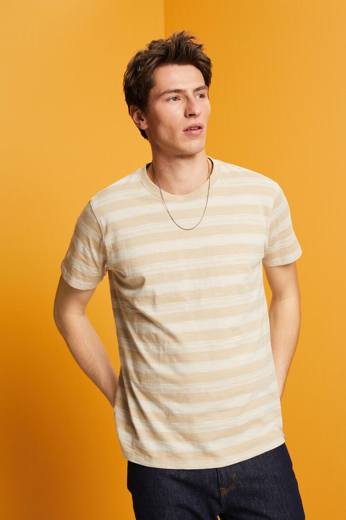 Gestreiftes T-Shirt, 100 % Baumwolle