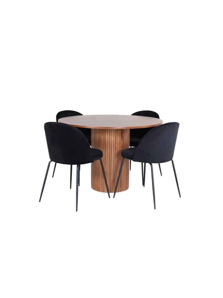 ebuy24 Essgruppe Bianca 20 Schwarz 110 x 110 cm günstig kaufen onesize